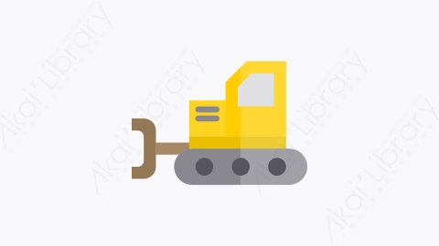 图片素材-031-拖拉机tractor扁平卡通施工元素图标
