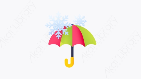 图片素材-031-雨伞umbrella扁平卡通冬季元素图标
