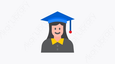 图片素材-032-毕业graduation扁平卡通教育与学校元素图标