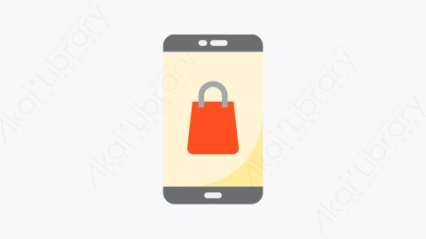 图片素材-032-购物袋shoppingbag扁平卡通移动应用程序元素图标