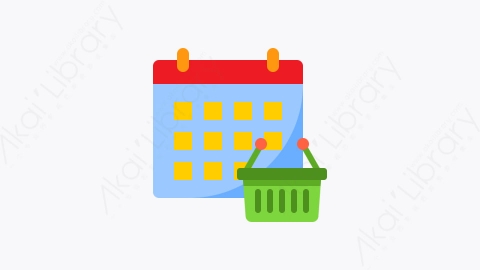 图片素材-032-购物篮shopping_basket扁平卡通日历和日期元素图标