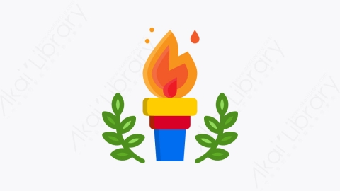 图片素材-032-火炬torch扁平卡通体育运行元素图标