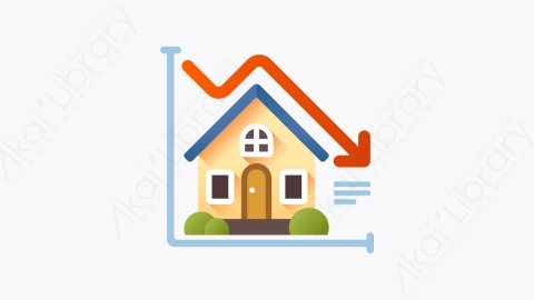 图片素材-033-销量下降deficit扁平卡通房地产元素图标