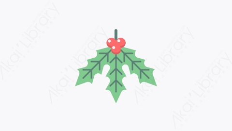 图片素材-033-槲寄生mistletoe扁平卡通圣诞节元素图标
