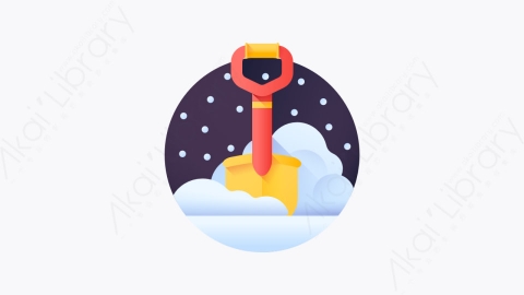 图片素材-033-铲子shovel扁平卡通圣诞城市元素图标