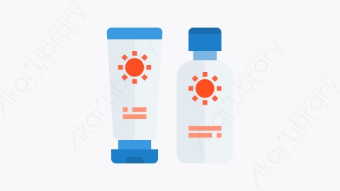 图片素材-033-防晒霜sunscreen扁平卡通卫生保健元素图标