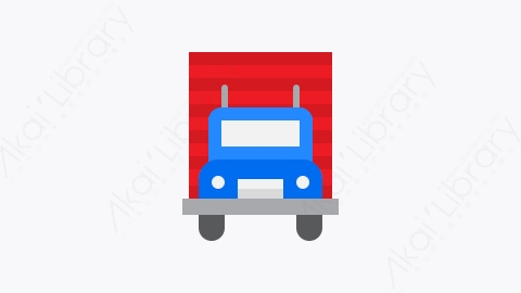图片素材-033-卡车truck扁平卡通快递运输交付元素图标
