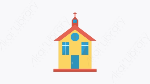 图片素材-034-教堂-6church扁平卡通城市建筑图标元素