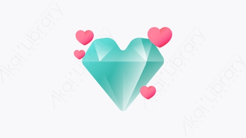 图片素材-034-钻石diamond扁平卡通情人节元素图标
