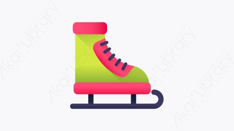 图片素材-034-溜冰ice-skate扁平卡通冬季元素图标