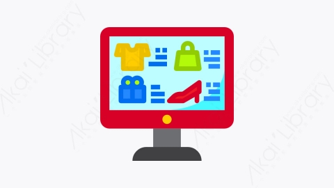 图片素材-034-网上购物-1shoppingonline扁平卡通在线购物元素图标