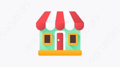 图片素材-034-商店store扁平卡通电子商务元素图标
