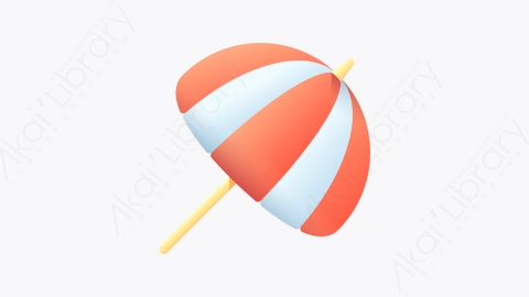 图片素材-034-太阳伞sun-umbrella扁平卡通夏季元素图标