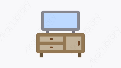 图片素材-034-电视television扁平卡通家具和家用元素图标
