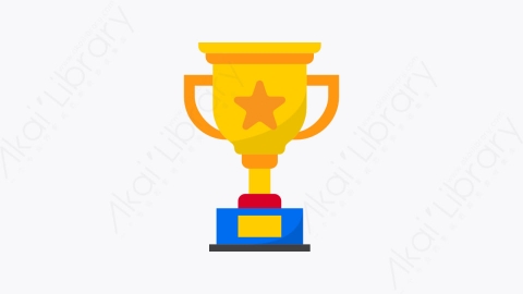 图片素材-034-奖杯trophy扁平卡通体育运行元素图标