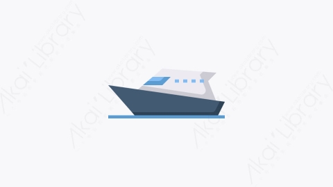 图片素材-034-游艇yacht扁平卡通交通图标