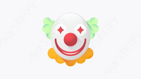 图片素材-035-小丑clown扁平卡通万圣节元素图标