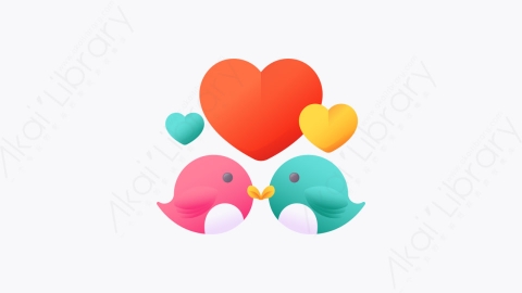 图片素材-035-爱鸟love_birds扁平卡通情人节元素图标