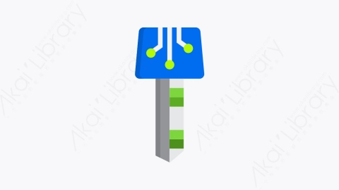 图片素材-035-智能钥匙smart_key扁平卡通智能家居元素图标