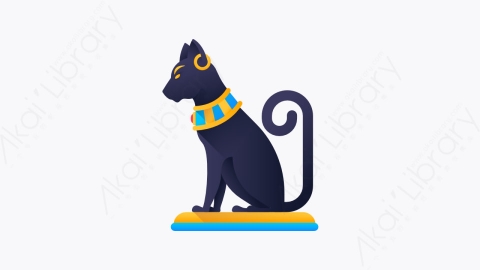 图片素材-036-猫cat扁平卡通埃及元素图标
