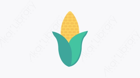 图片素材-036-玉米corn扁平卡通水果和蔬菜的图标元素