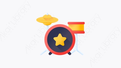 图片素材-036-卷筒组drumset扁平卡通圣诞玩具元素图标