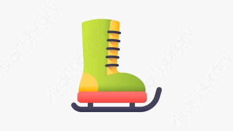 图片素材-036-溜冰iceskate扁平卡通圣诞节元素图标
