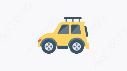 图片素材-036-吉普jeep扁平卡通旅游旅行游记元素图标