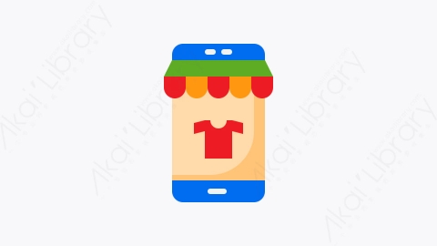 图片素材-036-移动电话商店mobile_shop扁平卡通电子商务元素图标