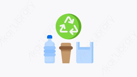 图片素材-036-回收recycle扁平卡通回收站元素图标