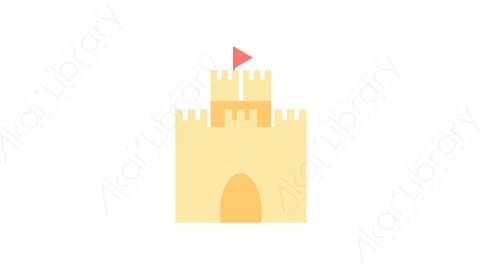 图片素材-036沙堡_sand_castle夏季沙滩道具元素图标