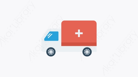 图片素材-037-救护车ambulance扁平卡通交通运输工具图标元素