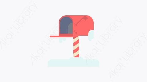 图片素材-037-邮箱mailbox扁平卡通圣诞节元素图标