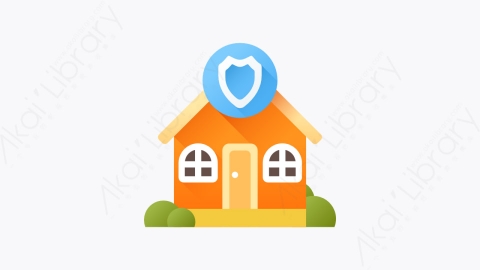 图片素材-037-保护protection扁平卡通房地产元素图标