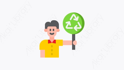 图片素材-037-可回收标志recycle_sign扁平卡通回收站元素图标