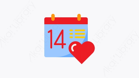 图片素材-037-情人节valentines_day扁平卡通日历和日期元素图标