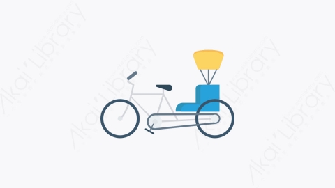 图片素材-038-循环cycle扁平卡通交通运输工具图标元素