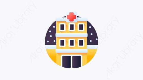 图片素材-038-医院hospital扁平卡通圣诞城市元素图标