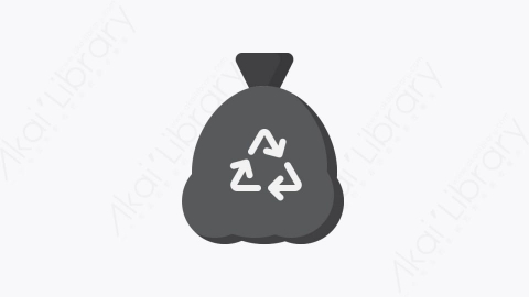 图片素材-038-可回收袋子recycle_bag扁平卡通回收站元素图标