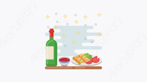 图片素材-038-小吃snacks扁平卡通亚洲建筑图标
