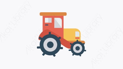 图片素材-038-拖拉机-3tractor扁平卡通交通工具图标元素