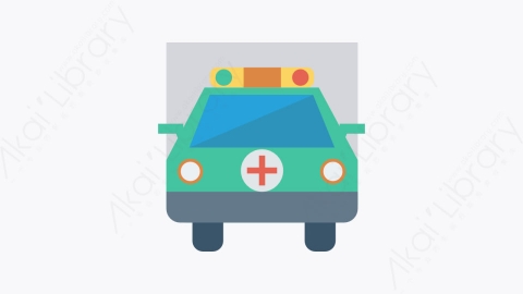 图片素材-039-救护车ambulance扁平卡通交通工具图标元素