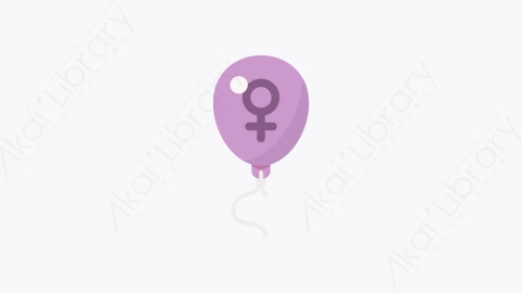图片素材-039-气球balloon扁平卡通妇女节元素图标