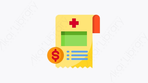 图片素材-039-账单bill扁平卡通医疗保健元素图标