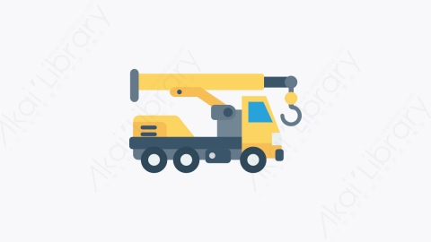 图片素材-039-起重机-4crane扁平卡通交通运输工具图标元素