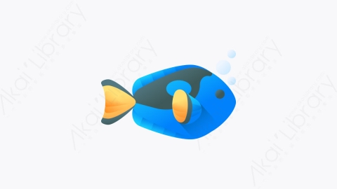 图片素材-039-鱼fish扁平卡通海洋元素图标