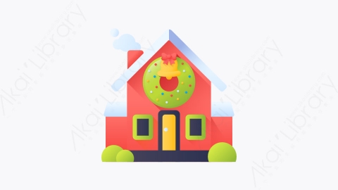 图片素材-039-住宅house扁平卡通圣诞节元素图标