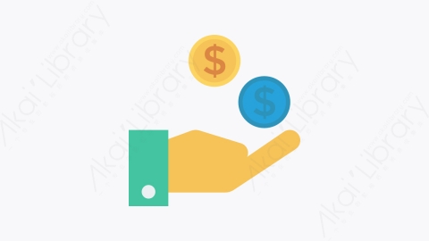 图片素材-039-收入income扁平卡通银行和商务金融业图标元素