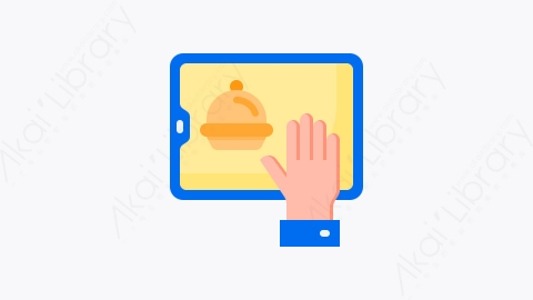 图片素材-039-在线订单online_order扁平卡通食物交付元素图标