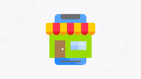 图片素材-039-网上商店online_shop扁平卡通智能手机元素图标